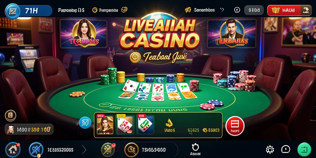 Screenshot gameplay 71H yang menampilkan dealer dan pemain dalam suasana Live Casino.
