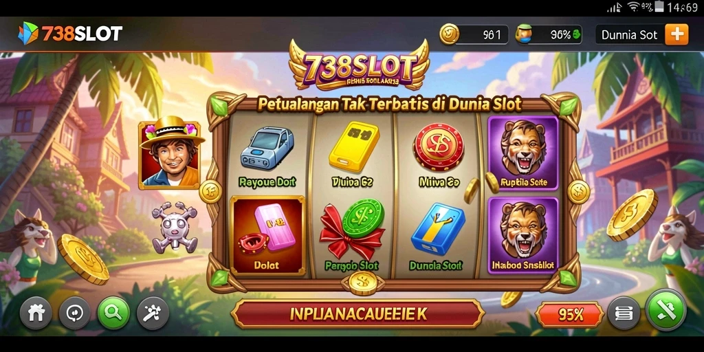 Tampilan gameplay menarik di dunia Open World 738SLOT.