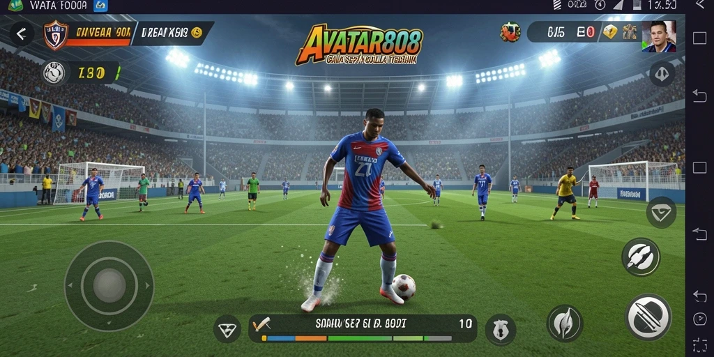 Gameplay penuh aksi dalam AVATAR808 dengan pemain sepak bola yang berkompetisi.