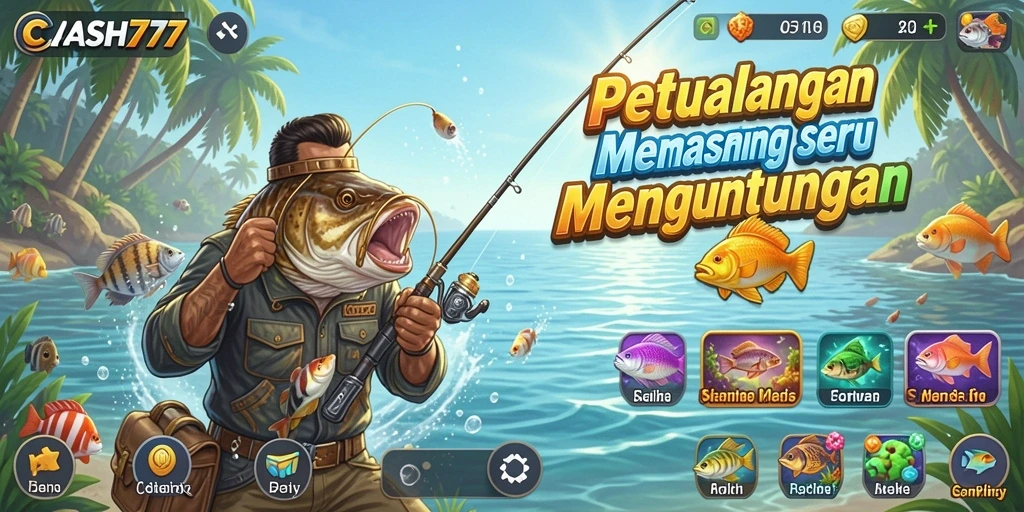 Tampilan menakjubkan dari gameplay memancing di CASH777.