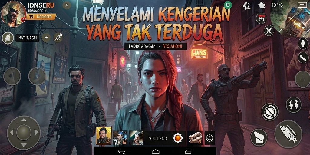 Screenshot gameplay IDNSERU menampilkan suasana Horror yang mencekam.