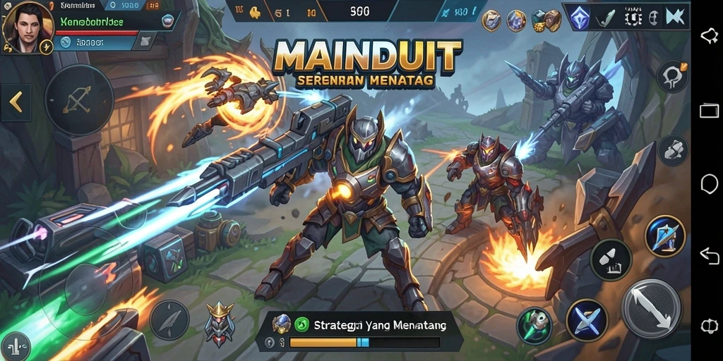 Screenshot gameplay <strong>MAINDUIT</strong> menampilkan pertempuran strategi yang intens.