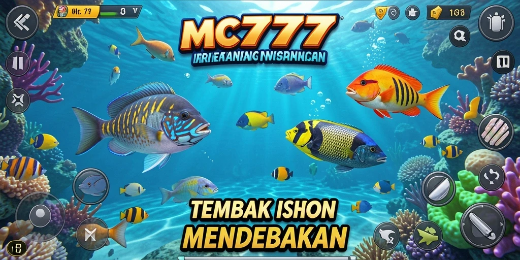 Tampilan gameplay seru dari MC777 saat menembak ikan.
