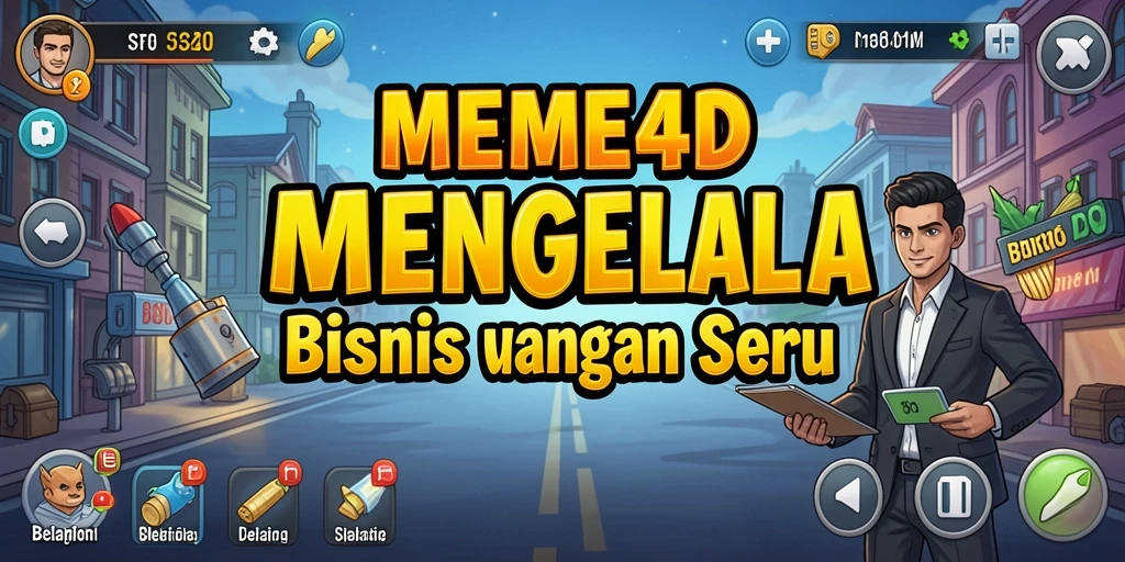 Screenshot gameplay MEME4D menunjukkan keseruan mengelola bisnis dengan strategi cerdas.