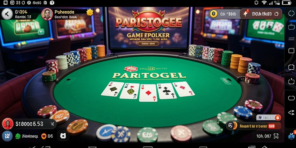 Screenshot gameplay <strong>PARISTOGEL</strong> yang menampilkan keseruan bermain poker.