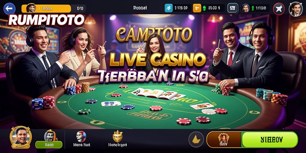 Tampilan gameplay RUMPITOTO yang menampilkan dealer langsung dan pemain aktif.