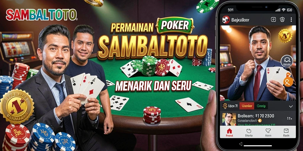 Tangkapan layar utama SAMBALTOTO menampilkan gameplay Poker yang seru dan interaktif.